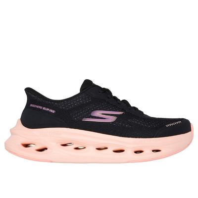 Skechers Women's Slip-ins: Max Cushioning Glide-Step - Hartford Hands Free Slip-ins Sneaker | Size 6.5 | Black/Purple | Textile/Synthetic | Vegan | Machine Washable