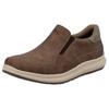 Slipper RIEKER, Herren, Gr. 41, braun (braun, taupe), Lederimitat, Basic, Schuhe, Slip-on-Sneaker, Halbschuh, Loafer, Freizeitschuh mit Gummizug