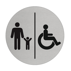 CombiCraft Aluminium Türschild 'Familie Invalid' - Ø75mm mit 3M-Klebeband Image