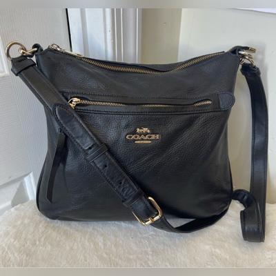 Coach Bags | Coach F34823 Mae Black Pebble Leather Crossbody Bag Euc | Color: Black | Size: 11.5 Inches By 10.5 Inches By 2.75 Inches