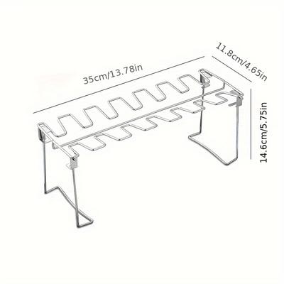 TEMU 1pc Stainless Steel Chicken Leg Holder, Rotisserie Rack, Roasting Meat Hanging Net Stand, Bbq Cooking Tool Image