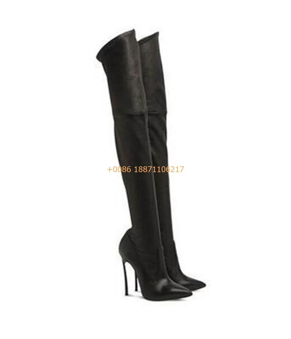 Herbst Über Knie Sexy frauen Stiefel 2024 Neue Spitz Elegante Laufsteg Chelsea Stiefel Lange Stiefel Einfarbig Stiletto Mode stiefel