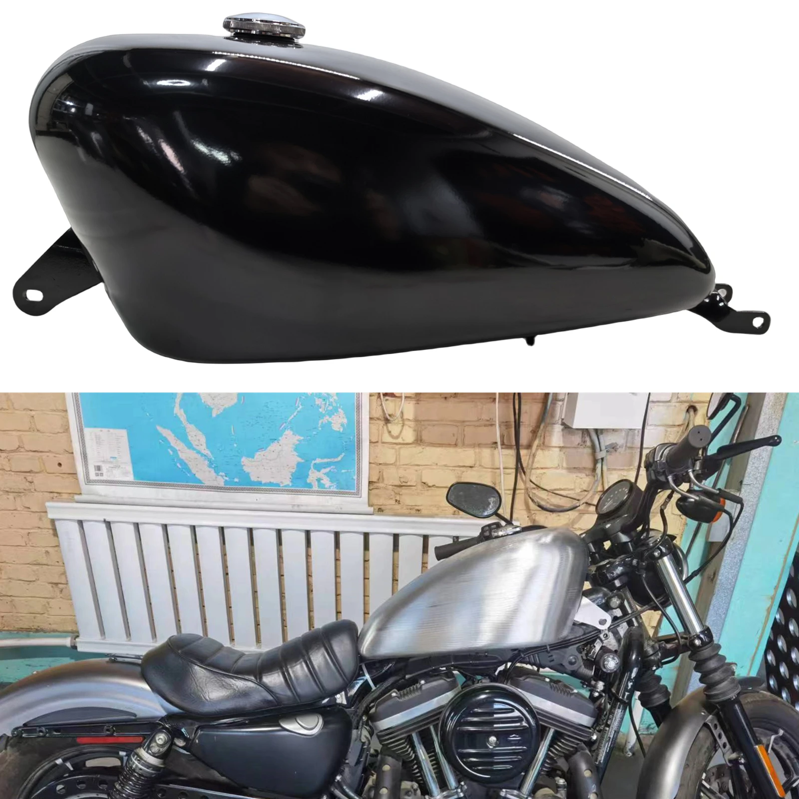 Für Harley-Davidson Sportster XL 883 1200 48 Forty Eight XL1200X 2007-2022 19L Motorrad Benzin Gas Kraftstoff Tank