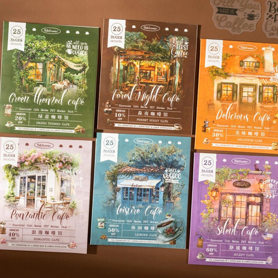 Mr. Paper 2Style 75 Teile/beutel Kaffee Leben Thema PET Aufkleber Pack Kreative DIY Handbuch Scrapbooking Album Material Aufkleber Image