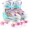 Kinder blinkende Rollschuhe zweireihig 4 Räder Skates Schuhe Jungen Mädchen Outdoor Skating Quad Sneakers einstellbare Größe 26-37 2025