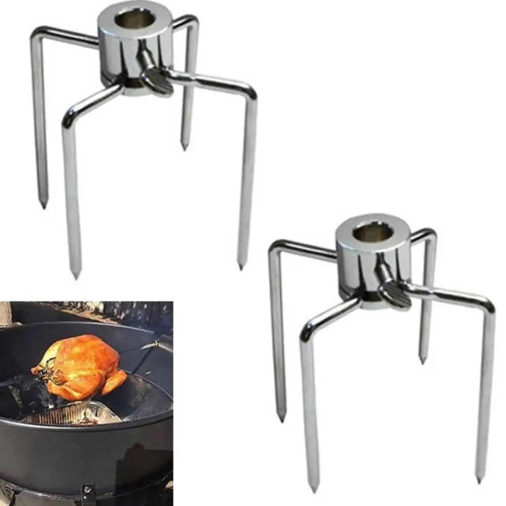 Fourchette de Barbecue four rotatif de qualité alimentaire fourchette de Barbecue outils de cuisine fourchette de Barbecue en acier outils de Barbecue de poulet au charbon de bois