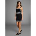 Strickkleid LAURA SCOTT, Damen, Gr. 46, N-Gr, schwarz, Strick, Obermaterial: 50% Viskose, 26% Polyamid, 24% Polyester, Zopfmuster, feminin, figurbetont extrakurz, eckiger Ausschnitt, ohne Ärmel, Kleider, in modischem Zopstrick mit Zierknöpfen