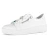 Plateausneaker GABOR, Damen, Gr. 42, weiß, Kalbsleder, unifarben, casual, Schuhe, Freizeitschuh, Halbschuh, Schnürer mit edlen Schmuck-Tiermotiven