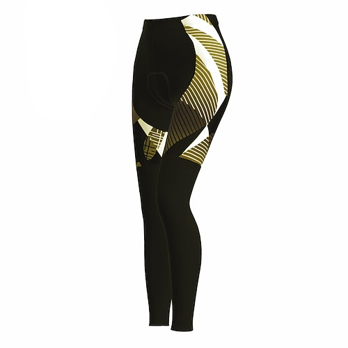 Damen Streifen Fahrradhose Fahhrad Strumpfhosen Mountainbike MTB Straßenradsport Sport 3D-Polster Radfahren Feuchtigkeitsableitend Atmungsaktiv Gelb Rot Spandex Bekleidung Fahrradbekleidung