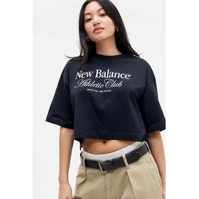 New Balance Athletics Crop T-Shirt - Black XS at Urban Outfitters
