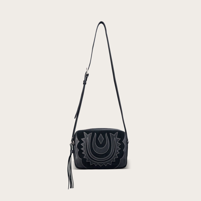 Tecovas Women's Horseshoe Topzip Crossbody, Black, Cowhide