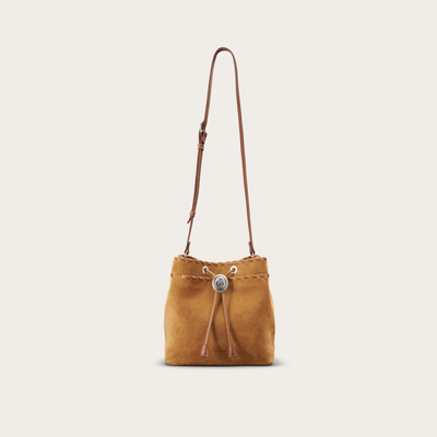 Tecovas Women's Suede Bolo Bucket Bag, Cashew