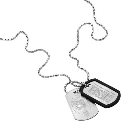 Kette mit Anhänger DIESEL "Schmuck Geschenk Edelstahl Halskette FONT, DX1553040, DX1554001", schwarz (edelstahlfarben, s