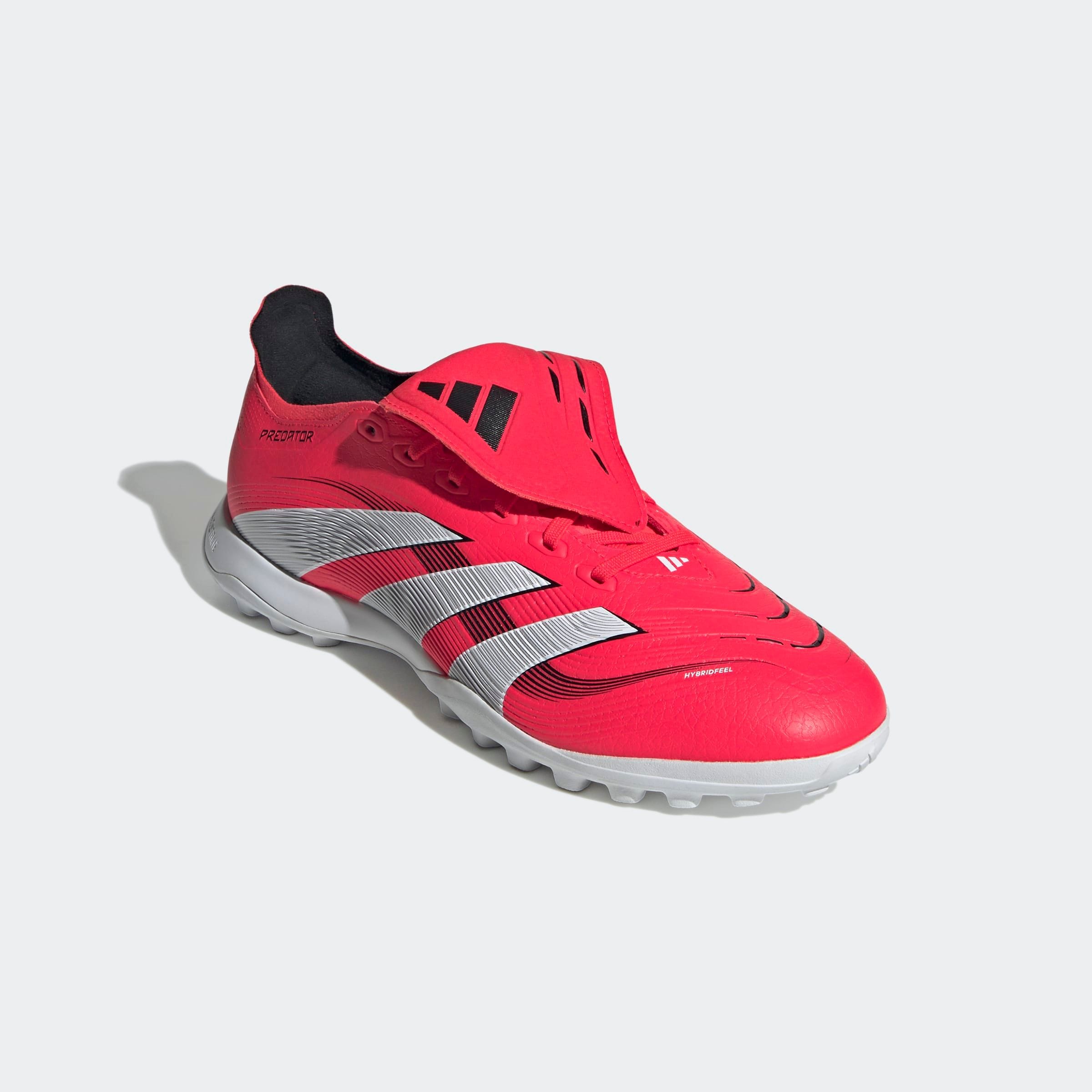 Fußballschuh ADIDAS PERFORMANCE "PREDATOR LEAGUE FOLD-OVER TONGUE TF", Damen, Gr. 45, rot (lucid rot, cloud weiß, core schwarz), Synthetik, Schuhe Fußballschuh