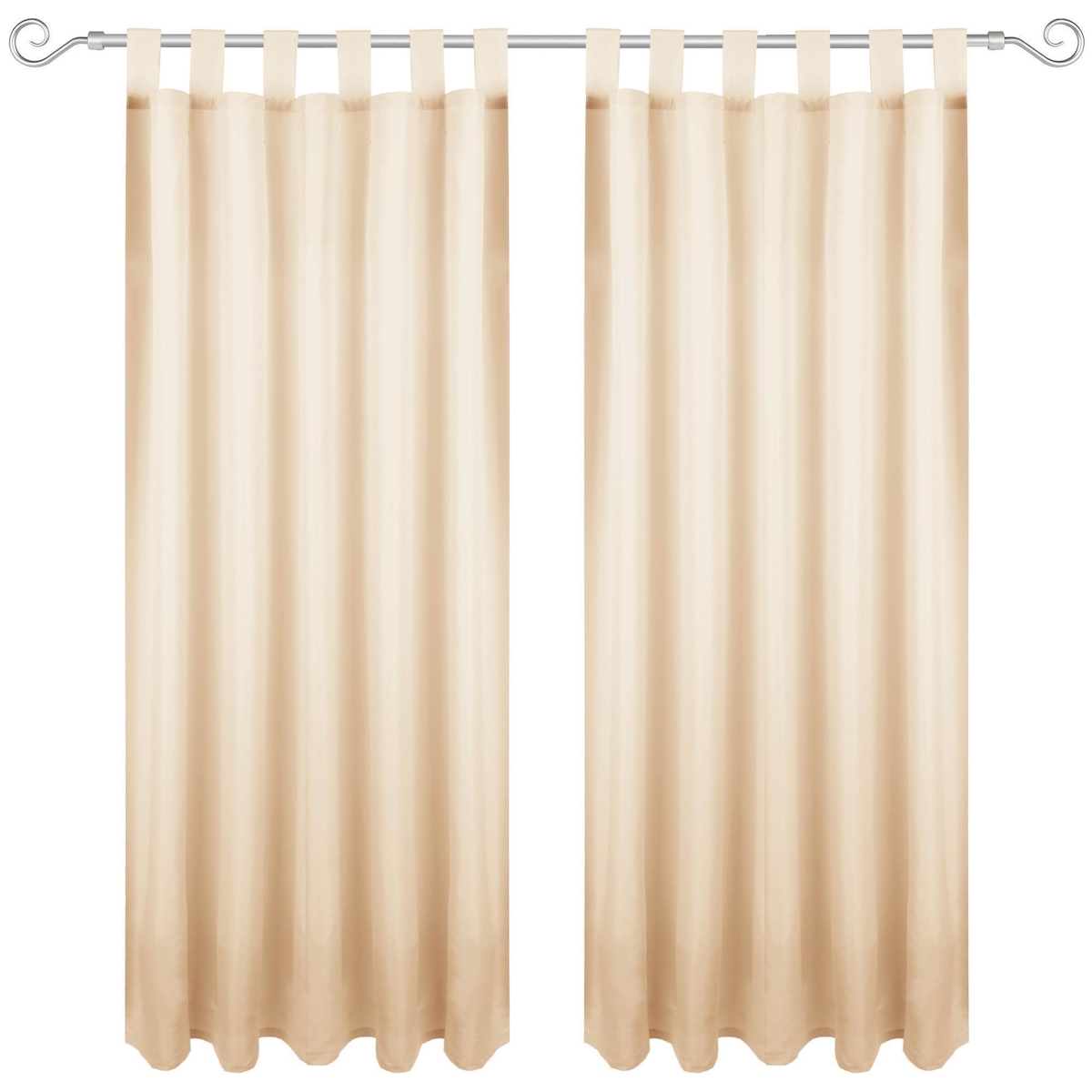 Bestgoodies Dekoschal Ellen Schlaufen Blickdicht 2er Pack - 140x225 cm Beige Image