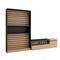 SKRAUT HOME Wohnzimmer-TV-Schrank, Wohnzimmer-Wandsystem, 260x186x35cm, Für TVs bis 65“, Elektrischer Kamin, Moderner Stil, Eiche und Schwarz - 88_2