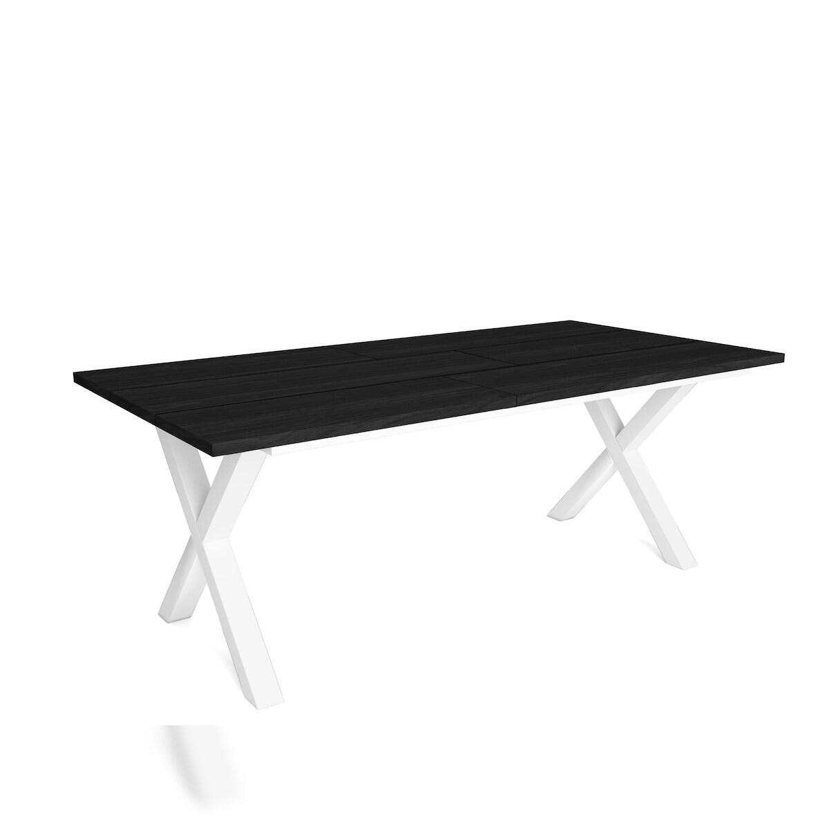 SKRAUT HOME Esstisch, 10 Plätze, 194x90x75cm, Stabil und standfest dank Zarge und massiven Beinen, Farbe Schwarz, Industriestil _ T200BocXBL Image