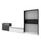 SKRAUT HOME Wohnzimmer-TV-Schrank, Wohnzimmer-Wandsystem, 360x186x35cm, Für TV-Geräte bis 65“, Elektrischer Kamin, Moderner Stil, Schwarz-weiß - 110_387