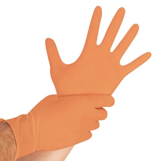 HYGOSTAR Nitrilhandschuhe Orange puderfrei Safe Light M 5 x 100 Stück Image