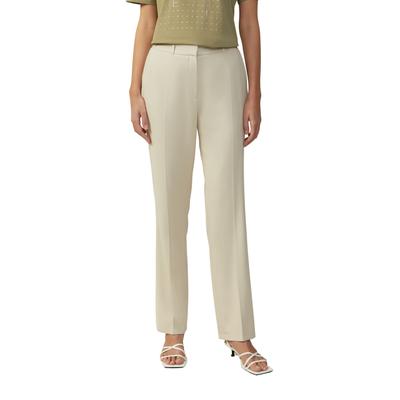 Stoffhose S.OLIVER BLACK LABEL, Damen, Gr. 46, N-Gr, beige, Piquu00e9, Obermaterial: 49% Polyester, 48% Viskose, 3% Elasthan. Futter: 100% Polyester, unifarben, casual, straight fit knöchellang, Hosen Image