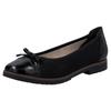 Ballerina RIEKER, Damen, Gr. 42, schwarz, Lederimitat, Lacklederimitat, unifarben, elegant, Schuhe, Loafer, Schlupfschuh, Flats, Slipper, Businessschuh mit Schleifchen