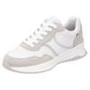 Keilsneaker RIEKER SPORT, Damen, Gr. 36, grau (weiß, hellgrau), Glattleder, Veloursleder, sportlich, Schuhe Sneaker, Schnürschuh, Halbschuh, Freizeitschuh mit Kontrastdetails