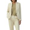 Jackenblazer S.OLIVER BLACK LABEL, Damen, Gr. 44, beige, Piquu00e9, Obermaterial: 49% Polyester, 48% Viskose, 3% Elasthan. Futter: 100% Polyester, unifarben, casual, regular fit taillenbedeckt, Langarm, Blazer, mit Reverskragen