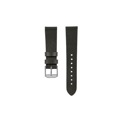 Marathon Cross Hatch 2-Piece Strap Italian Leather Parkerized Buckle 20mm Moss Green Standard WS-LT-MGPS-20-ST