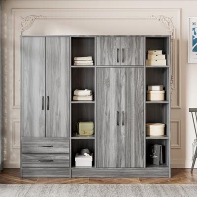 6-Door Wardrobe with shelves and drawers，Large capacity wardrobe