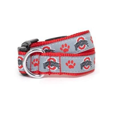 The License House Ohio State Athletic O Paw Print Dog Collar, Gray, Large