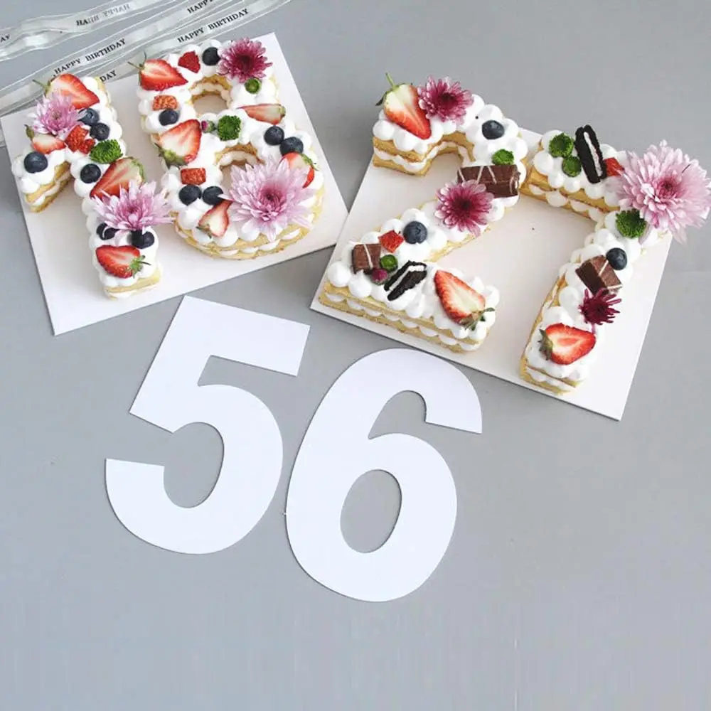 Wiederverwendbare Formen für Kuchen, Zahlen-Design, PET-Back- und Kuchendekorationswerkzeug, Hochzeit, Geburtstag, Backen, Gebäck, Süßwaren-Zubehör Image