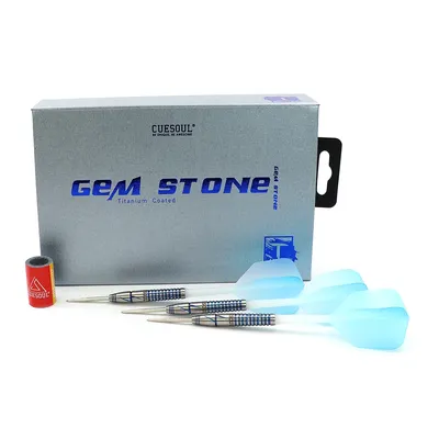 CUESOUL Blue GEM Stone 21/22g Steel Tip 90% Tungsten Darts Image
