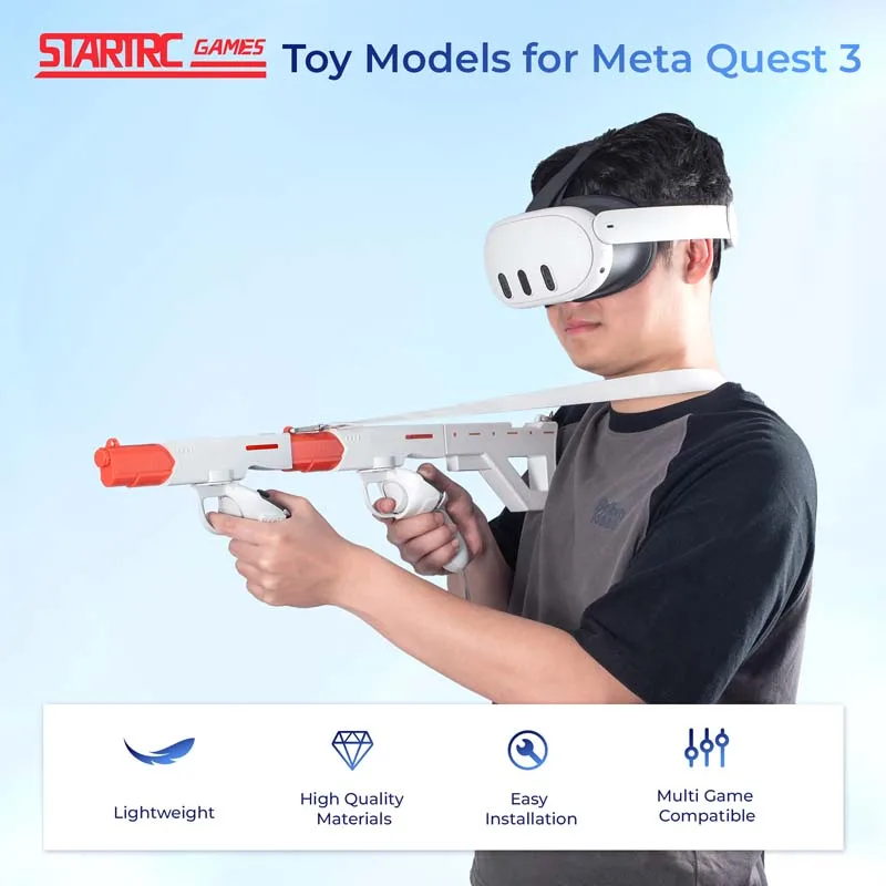 DEVASO für Meta Quest 3/3S VR-Brille Maschinengewehr Lagerhalterung Shooter Spiel Erweiterungshalterung Zubehör Image