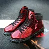 Rot Spiegel Glitter männer Schuhe Patent Leder High Top Sneakers Männer Casual Hip Hop Skateboard Schuhe Männlich Flache Designer Schuhe