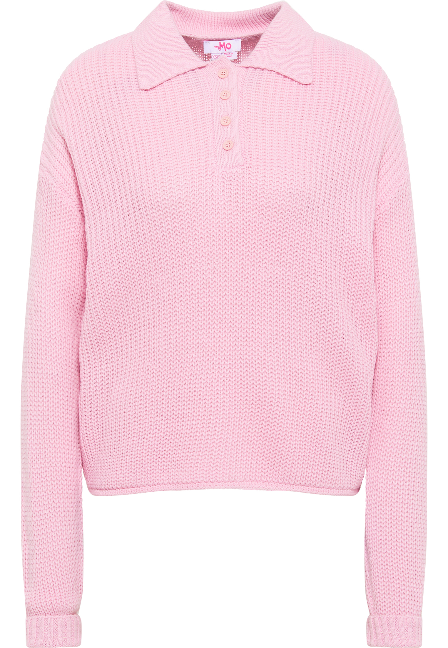 Mymo Strickpoloshirt Damen rosa Image