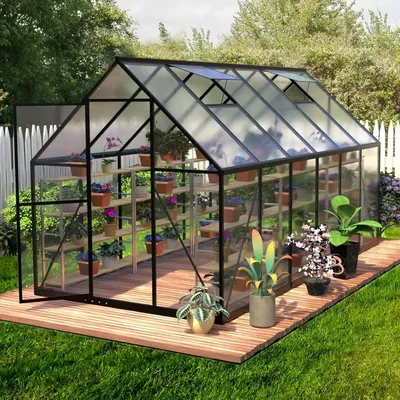 6 X 12 FT Greenhouses Heavy Duty Polycarbonate Greenhouse Greenhouse Kit with Aluminum Frame Hot