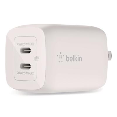 Belkin BOOST CHARGE Pro Dual USB-C GaN Wall Charger with PPS, White (BLKWCH013DQWH)