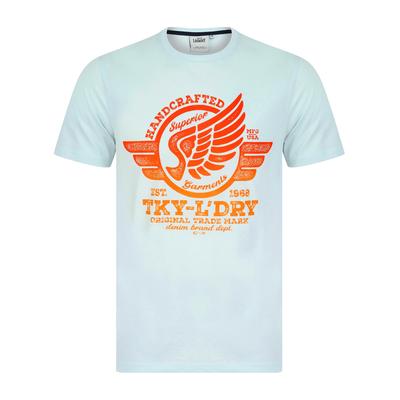T-Shirts Debenham Gradient Ombre Vintage Retro Motif Cotton Jersey T-Shirt in Ice Water / M - Tokyo Laundry