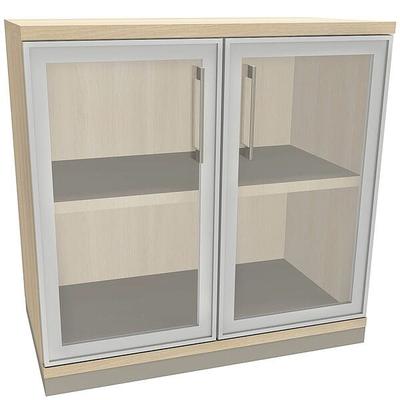 fm Büromöbel Aktenschrank »Oldenburg« 2 OH klare Acrylglastüren braun, 80x78.1x44.2 cm Image