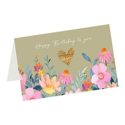 LUMA KARTENEDITION Geburtstagskarte »Happy Birthday to you gemalte Blumen«, 17.5x11.5 cm Image