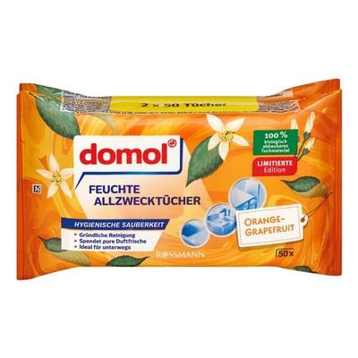 domol Feuchte Allzwecktücher »Orange-Grapefruit« Spar-Pack (2 x 50 Tücher) orange Image