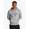 Hoodie TOMMY HILFIGER "HILFIGER CENTER STACK HOODY", Herren, Gr. L, grau (light grau), Sweatware, Obermaterial: 100% Baumwolle, casual, regular fit, Langarm Rippbündchen, Sweatshirts, mit großem mehrfarbigen Print