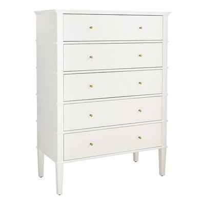 Grace 5-Drawer Tall Dresser - Soft White - Ballard Designs