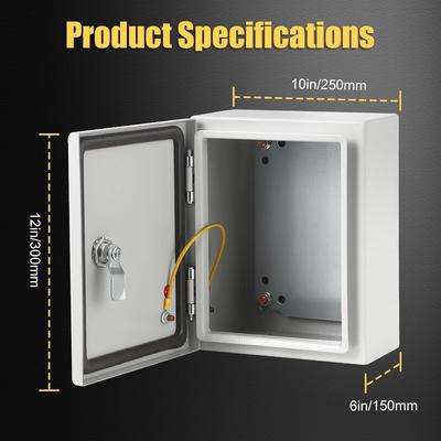 Outdoor/Indoor Steel Electrical Junction Box with Mounting Plate