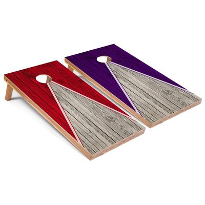 Red and Purple Pyramid Premium Cornhole Boards with LED Lights