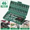 Set di chiavi a cricchetto per strumenti di riparazione auto da 46 pezzi Set di chiavi a cricchetto con presa metrica e barra di prolunga Set di strumenti chiave per auto