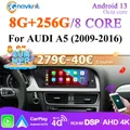 Schermo da 8.8 ''Carplay Android 14 autoradio Stereo automatico per Audi A5 2009-2016 2 din autoradio 8GB + 256GB lettore multimediale 4G LTE