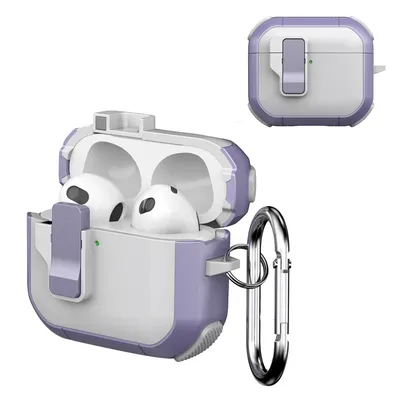 Automatische magnetische Pop-Up-Kopfhörerhülle für Airpods 4 Pro 2 3 2 1 Hülle Ganzkörperschutz stoßfeste Ladehülle mit Haken Image