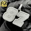 GROßE Angepasst Buchstaben Name Iced Out Anhänger Halsketten Für Männer Bling Rosa Zirkon Halskette Hip Hop Schmuck Kupfer Drop Shipping
