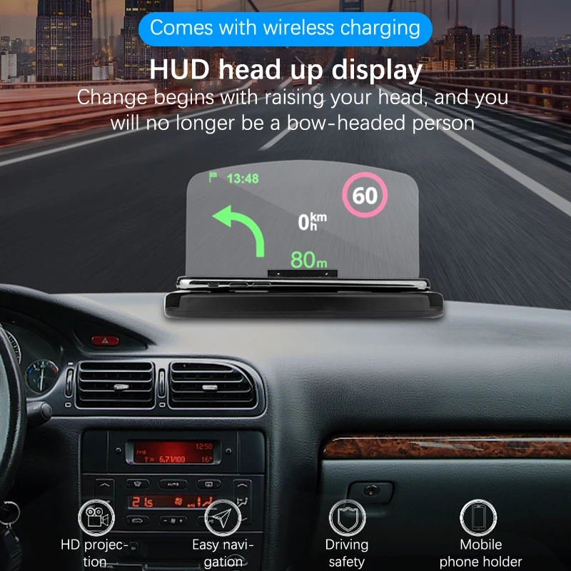 Handy halter Hud Auto navigations projektor Head-up-Display Qi Wireless Charger Auto halter Image